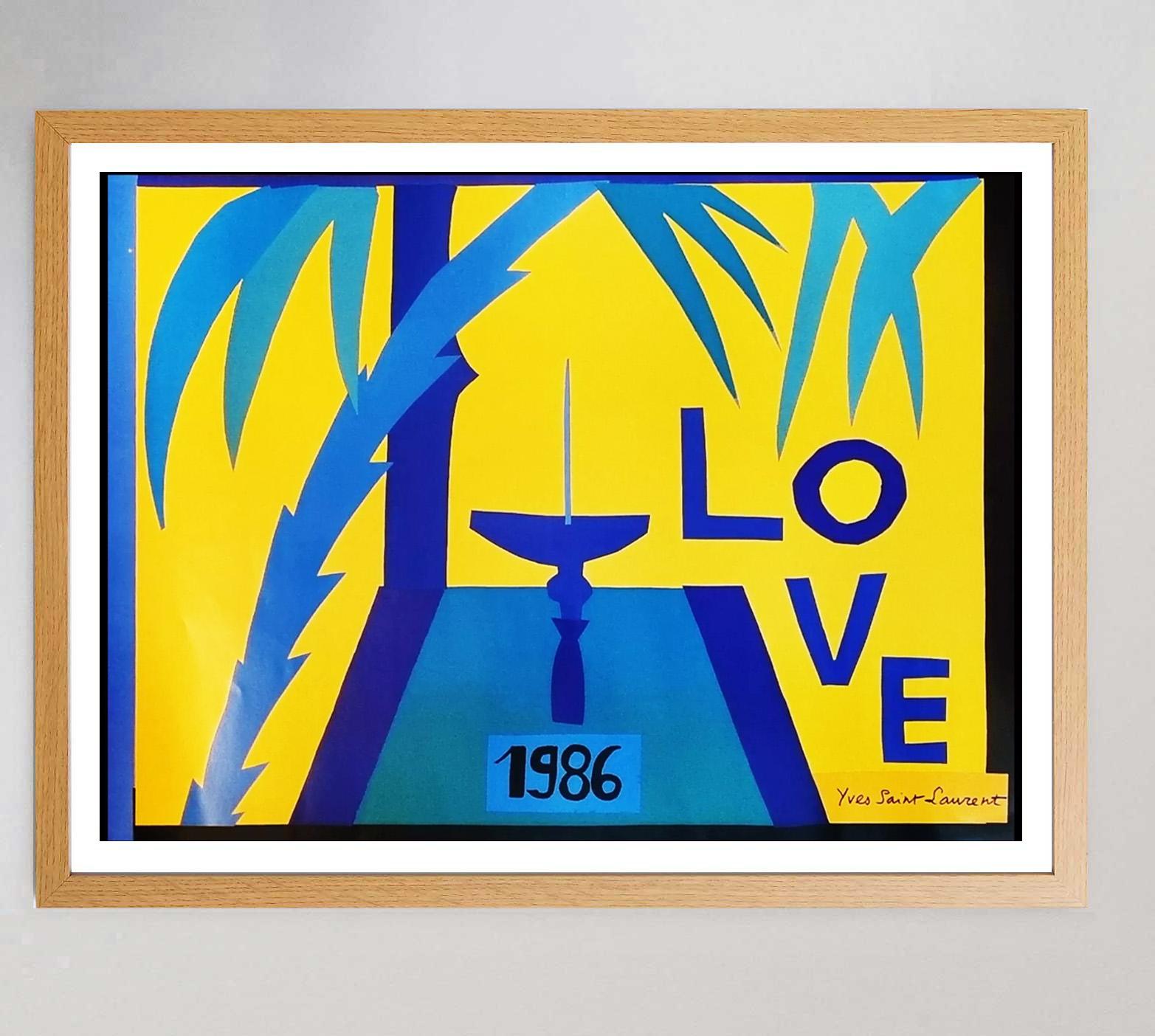 Affiche vintage originale Yves Saint Laurent - Love 1986 Bon état - En vente à Winchester, GB