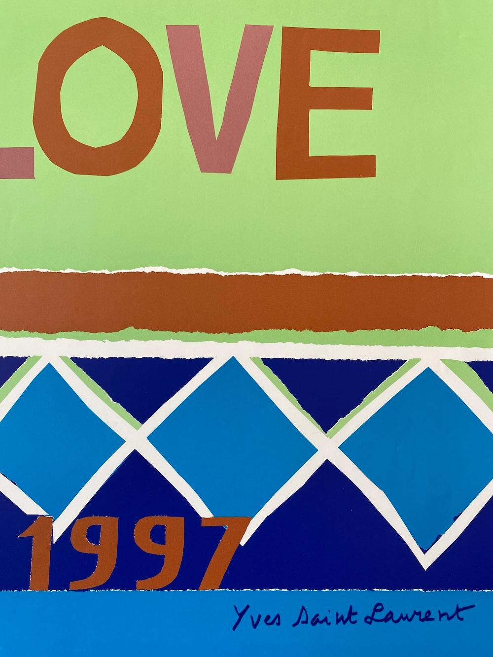 French Yves Saint Laurent 'LOVE 1997' Original Vintage Poster   For Sale