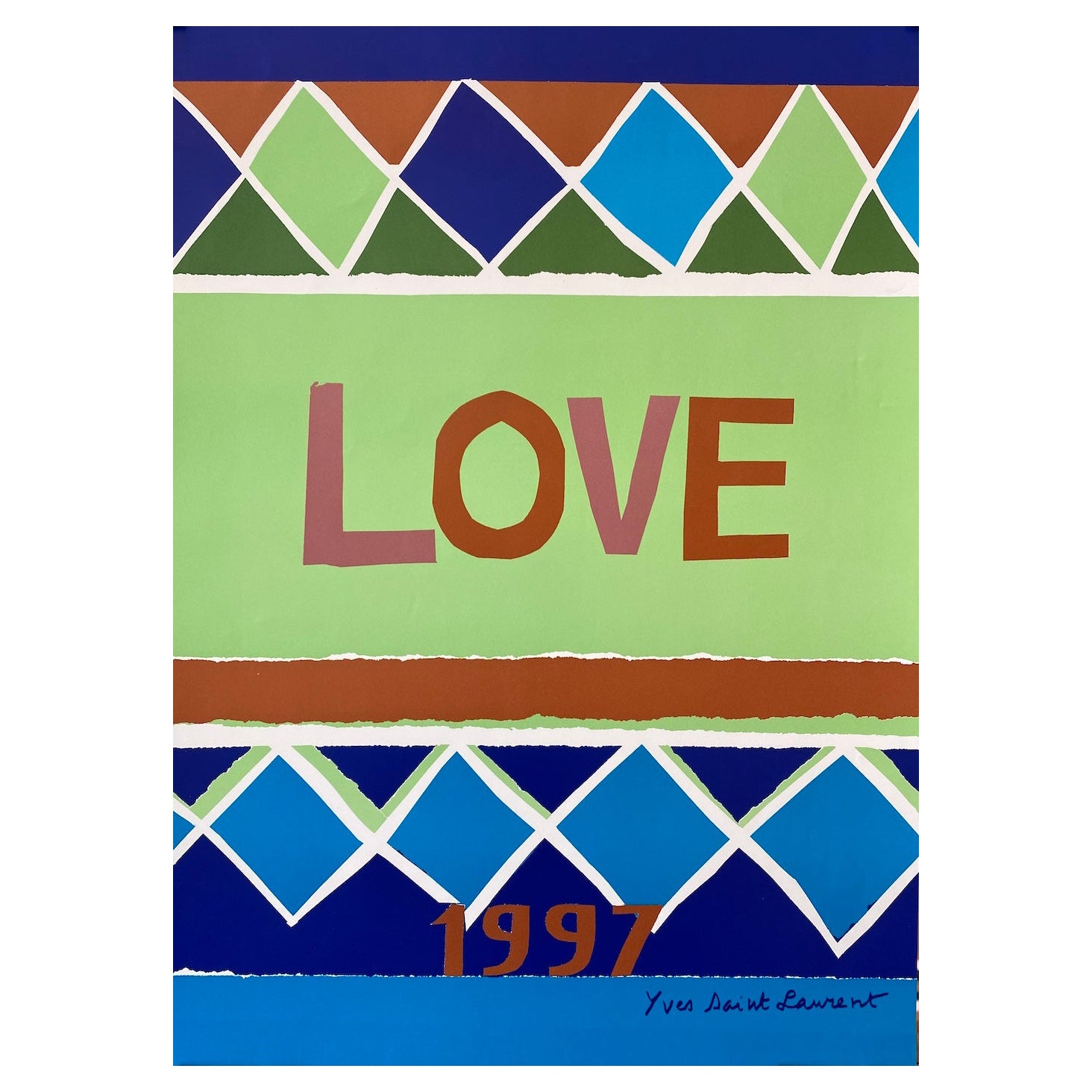 Affiche vintage originale Love 1997 d'Yves Saint Laurent