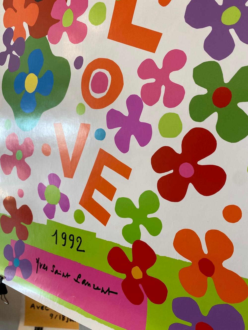 French Yves Saint Laurent 'LOVE 1998' Original Vintage Poster   For Sale