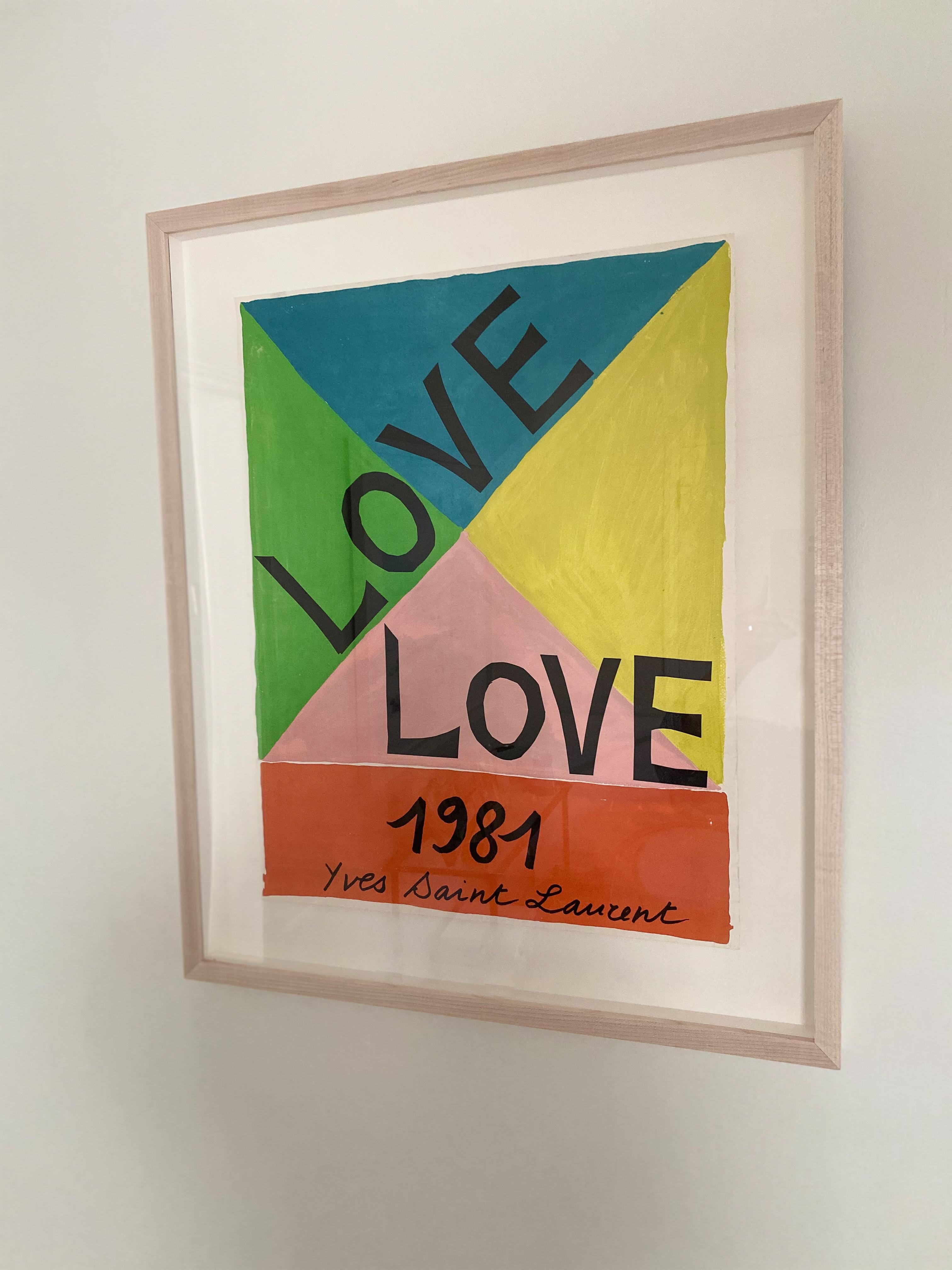Yves Saint Laurent „Love“ Lithografie-Poster:: 1981 (Französisch)
