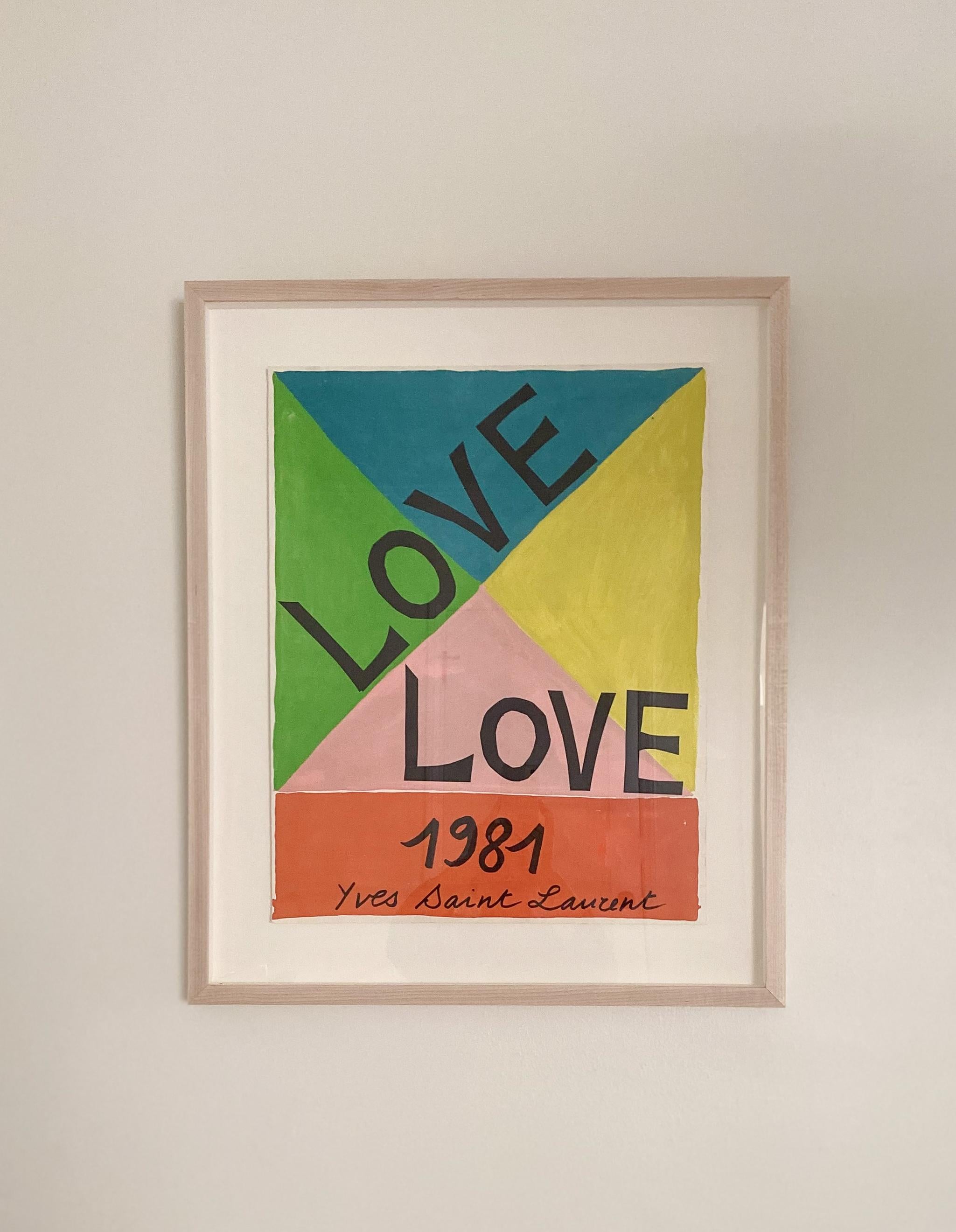 Yves Saint Laurent „Love“ Lithografie-Poster:: 1981 2