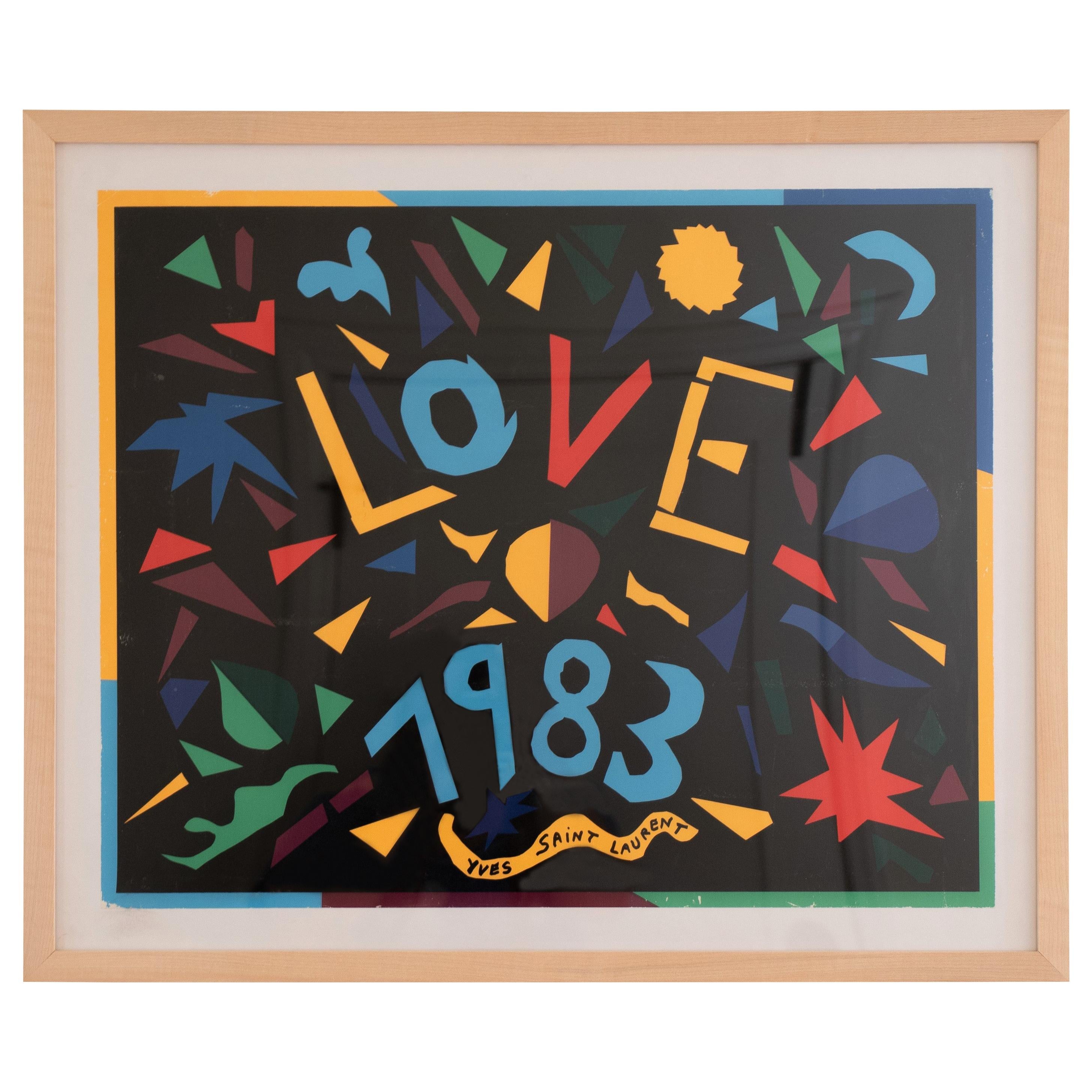 Affiche d'amour d'Yves Saint Laurent:: 1983 sur 1stDibs | love 1983 yves  saint laurent, affiche love saint laurent, affiche love yves saint laurent  prix
