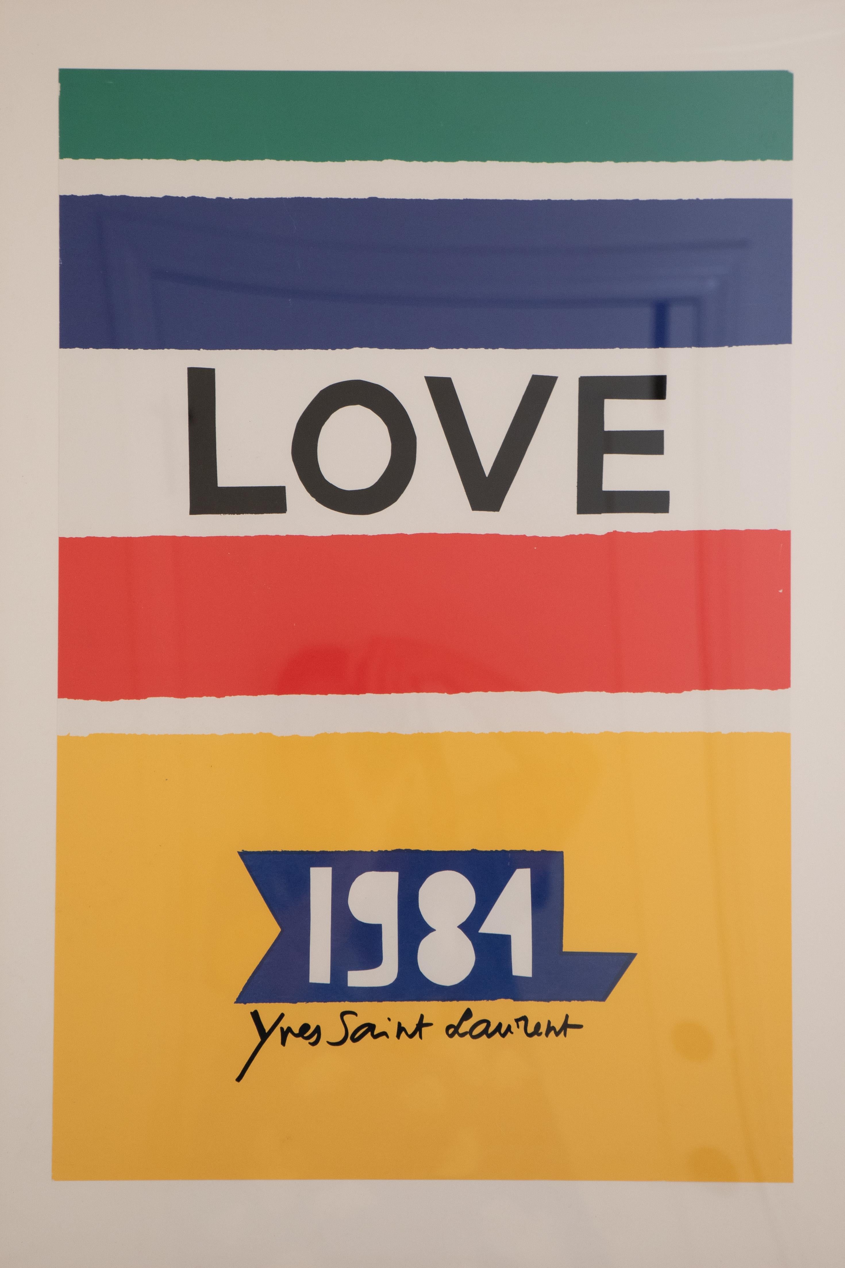Français Affiche d'amour d'Yves Saint Laurent:: 1984
