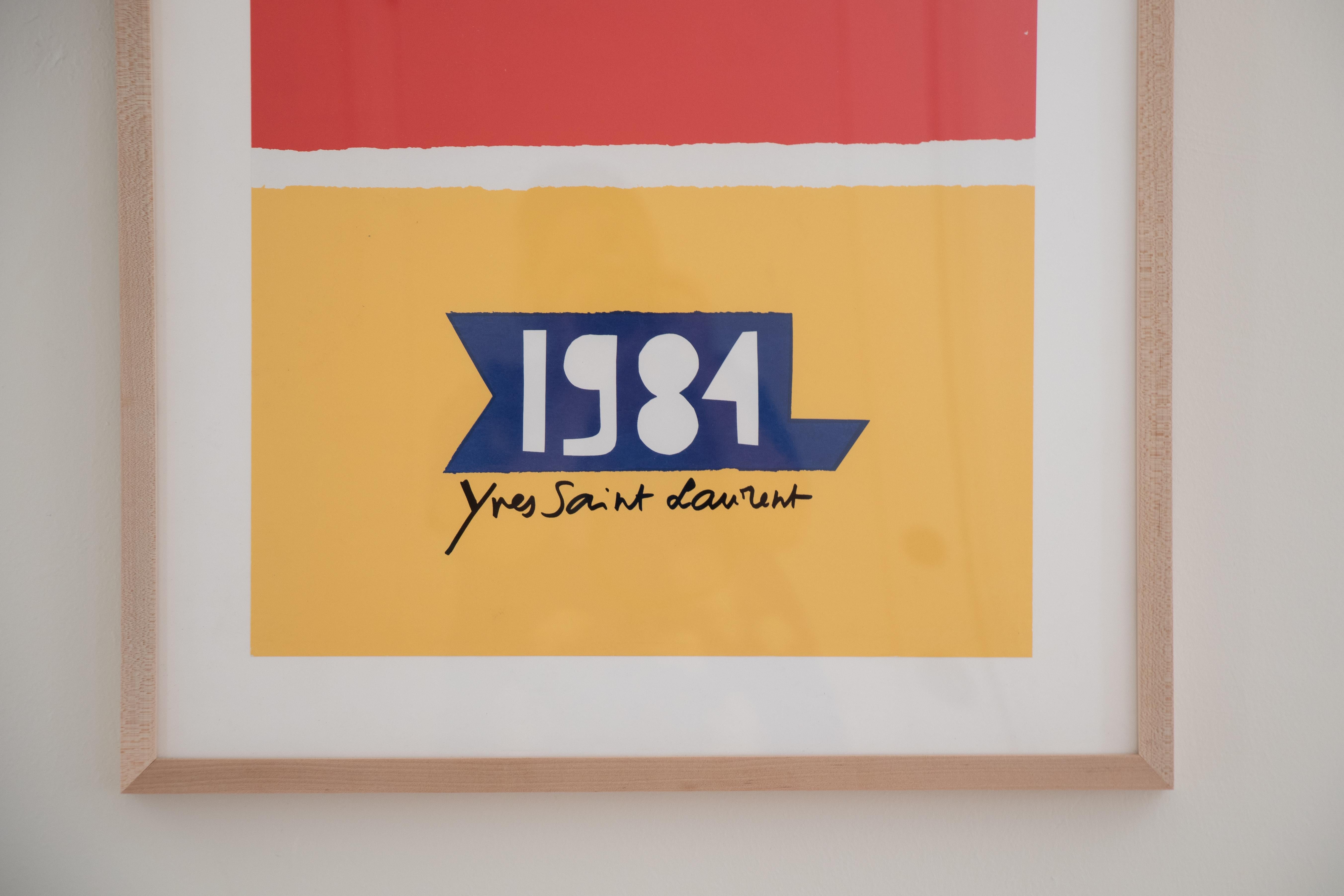 Affiche d'amour d'Yves Saint Laurent:: 1984 Bon état à Los Angeles, CA