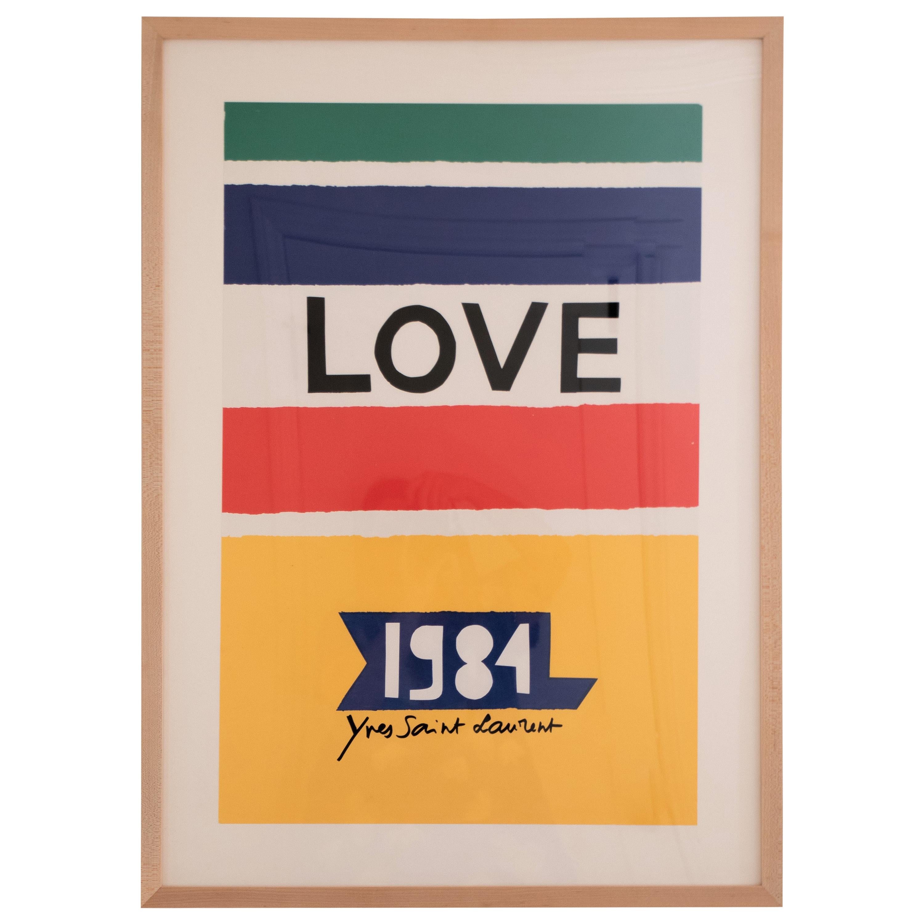 Affiche d'amour d'Yves Saint Laurent:: 1984