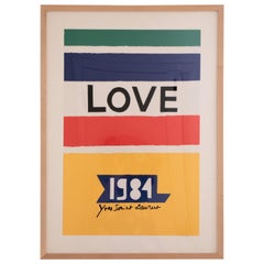 Vintage Yves Saint Laurent Love Poster, 1984