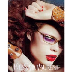 YVES SAINT LAURENT Lucite Crystal Rigid Wide Cuff Bracelet Tom Ford Fall 2003