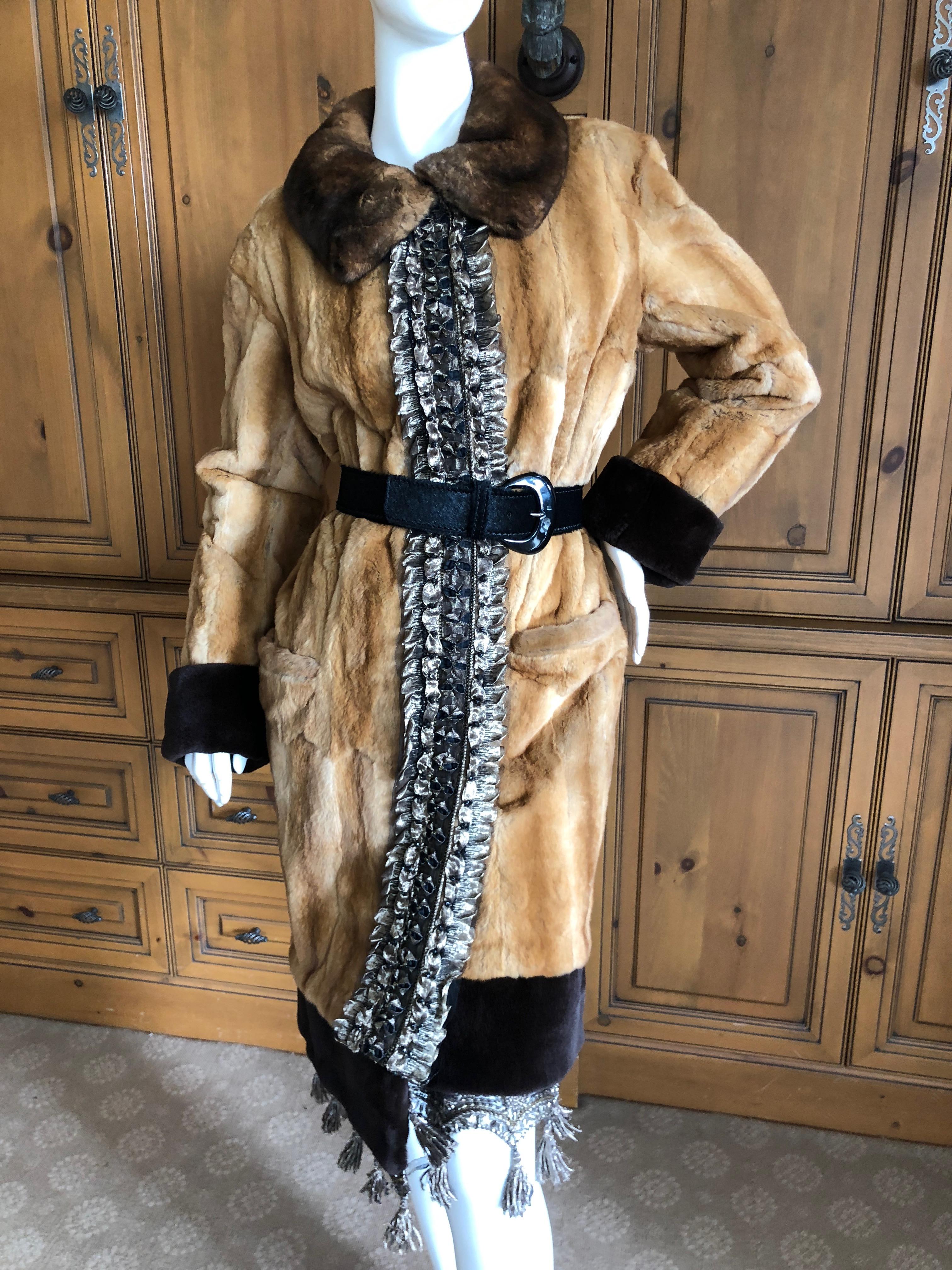 Yves Saint Laurent Luxurious Embellished Chinchilla Fur Coat In Excellent Condition For Sale In Cloverdale, CA