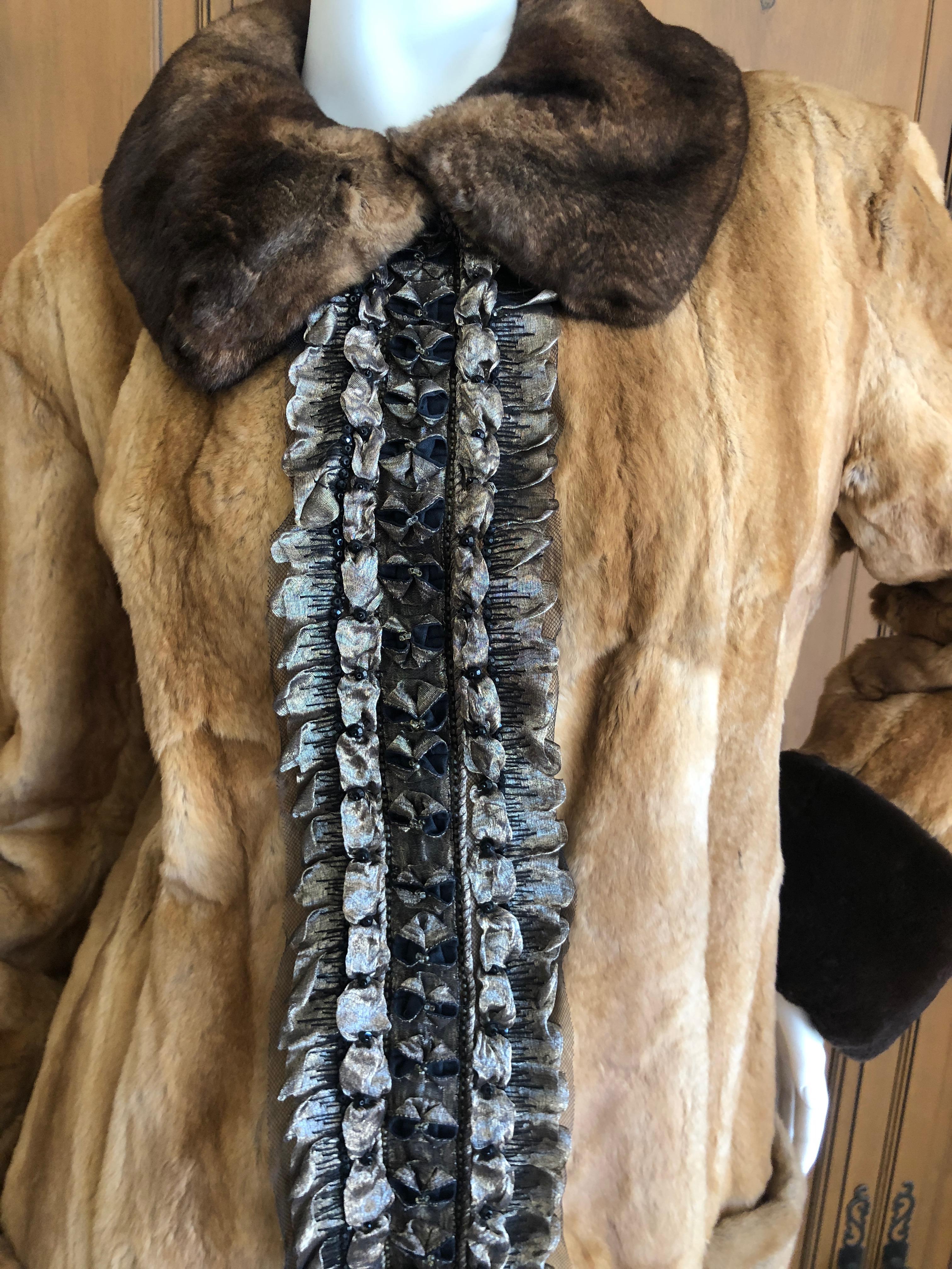 Yves Saint Laurent Luxurious Embellished Chinchilla Fur Coat For Sale 2