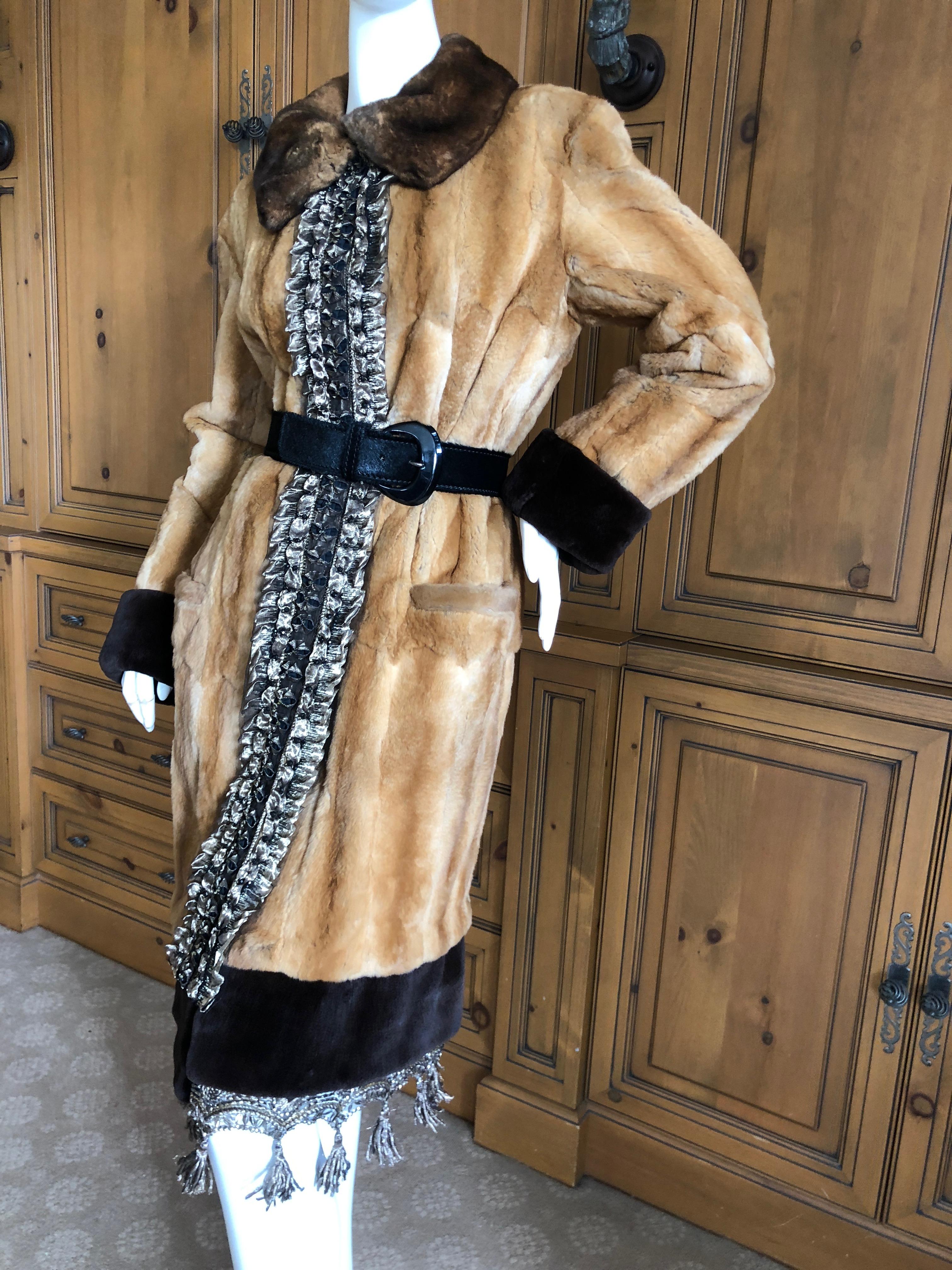 Yves Saint Laurent Luxurious Embellished Chinchilla Fur Coat For Sale 3