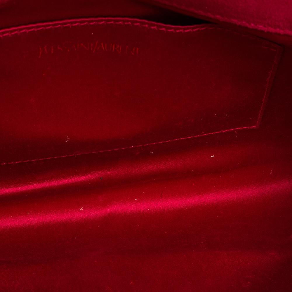 Yves Saint Laurent Magenta Patent Leather Belle De Jour Flap Clutch 9