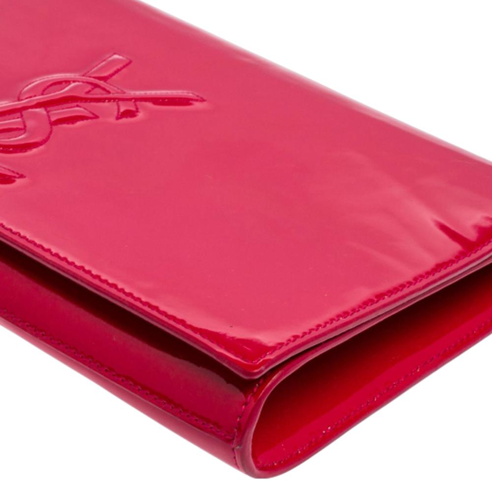 Yves Saint Laurent Magenta Patent Leather Belle De Jour Flap Clutch 3