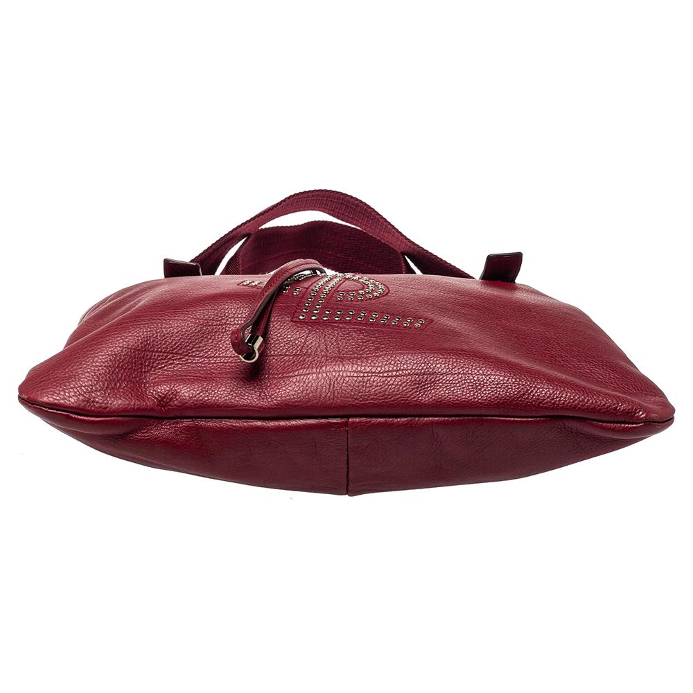 Yves Saint Laurent Maroon Leather Small Kahala Drawstring Tote 1