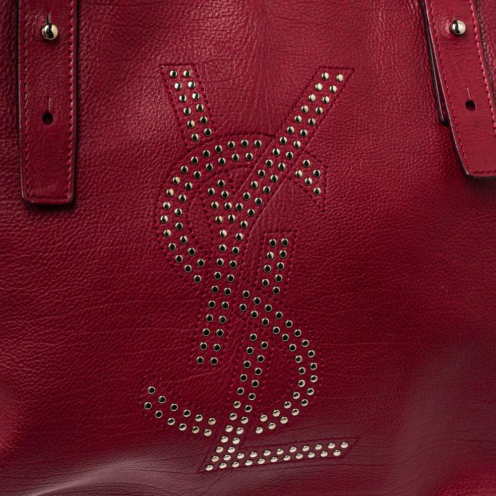 Yves Saint Laurent Maroon Leather Small Kahala Drawstring Tote 3