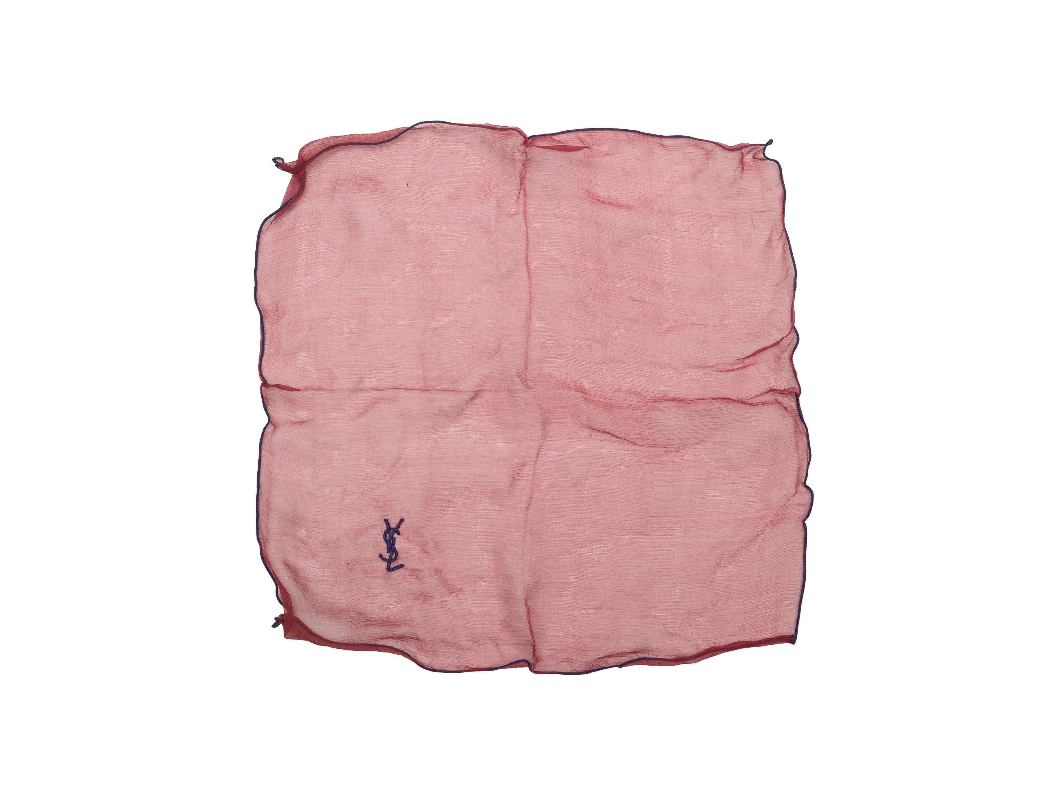 Product details: Vintage maroon sheer silk scarf by Yves Saint Laurent. 15