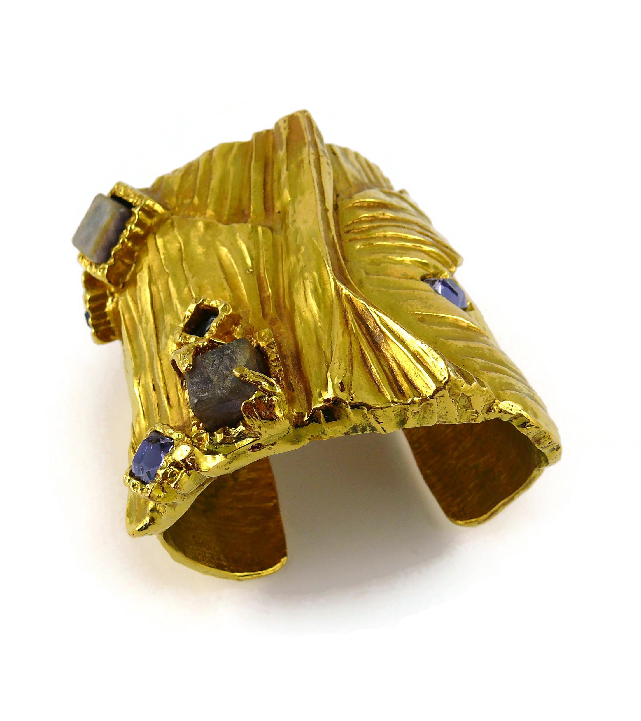 Yves Saint Laurent Massive Jewelled Arty Manschettenarmband mit Juwelen im Angebot 6