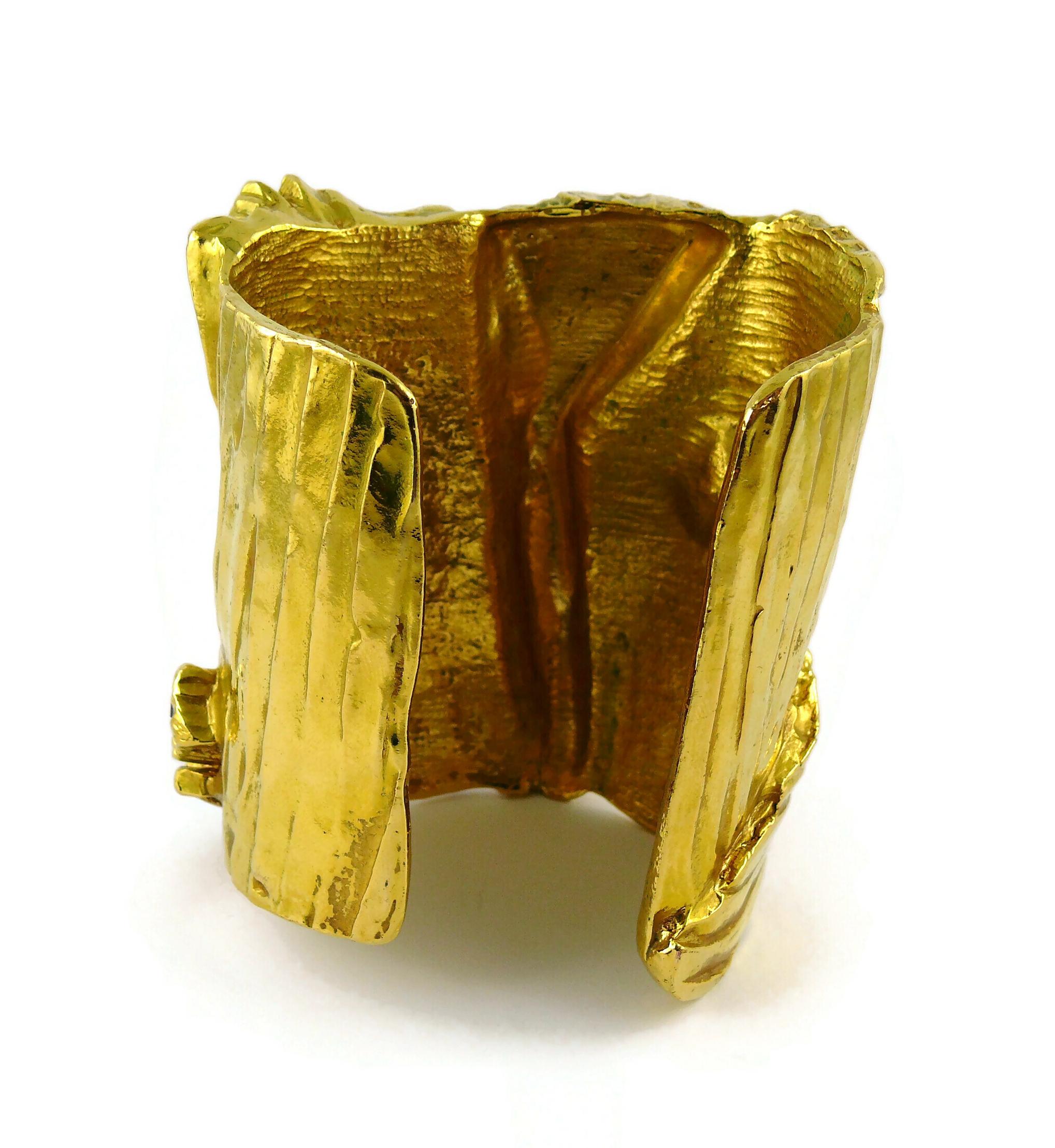 Yves Saint Laurent Massive Jewelled Arty Manschettenarmband mit Juwelen im Angebot 7