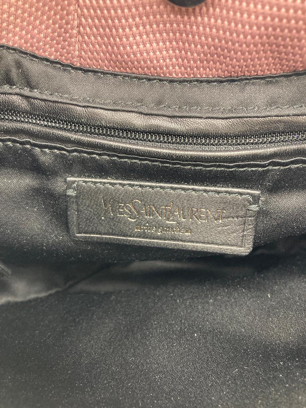 Yves Saint Laurent Mauve Rive Gauche Umhängetasche aus Segeltuch im Angebot 6