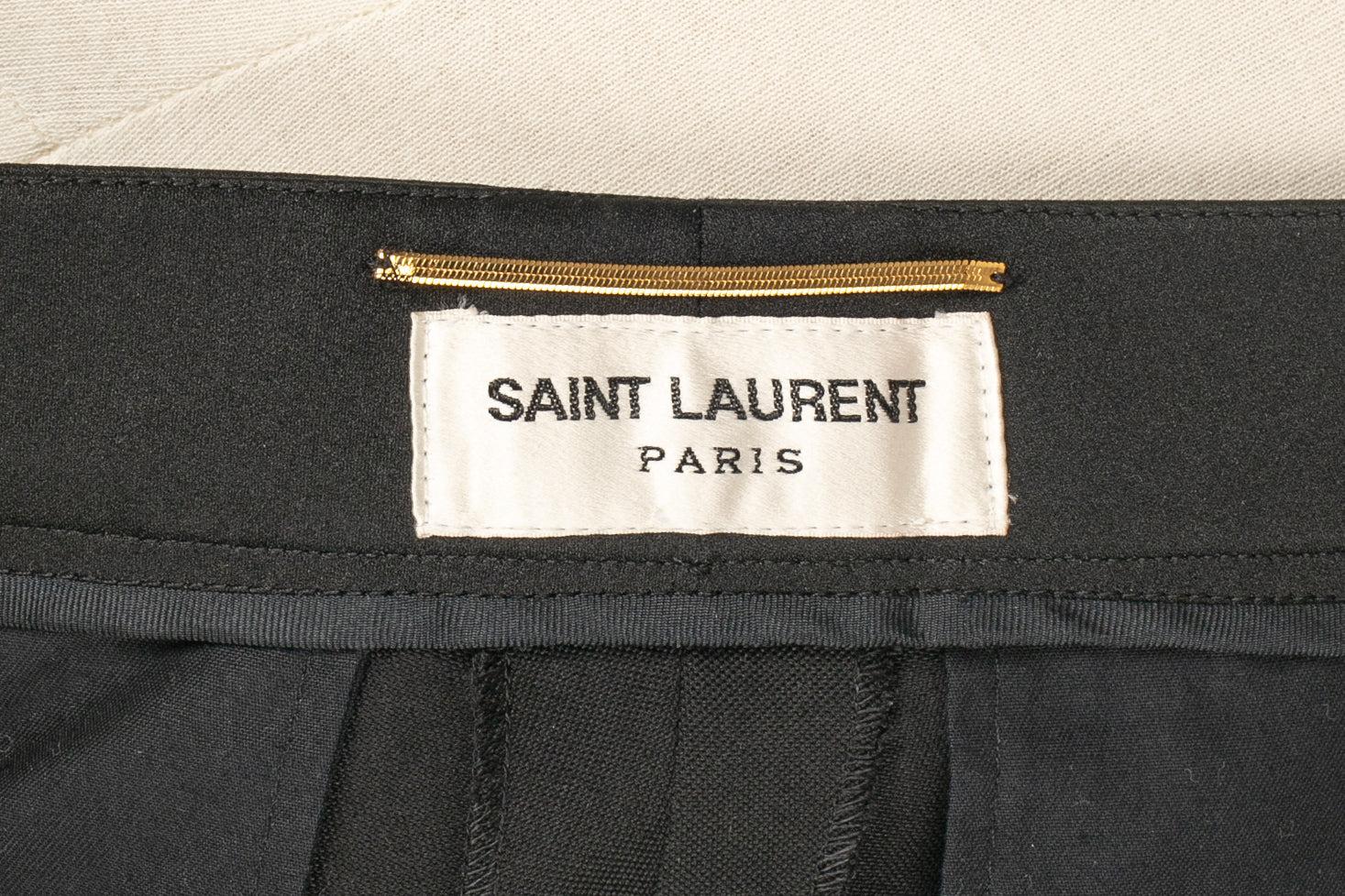 Yves Saint Laurent Men Pant Suit with Black Satin Reverse For Sale 9