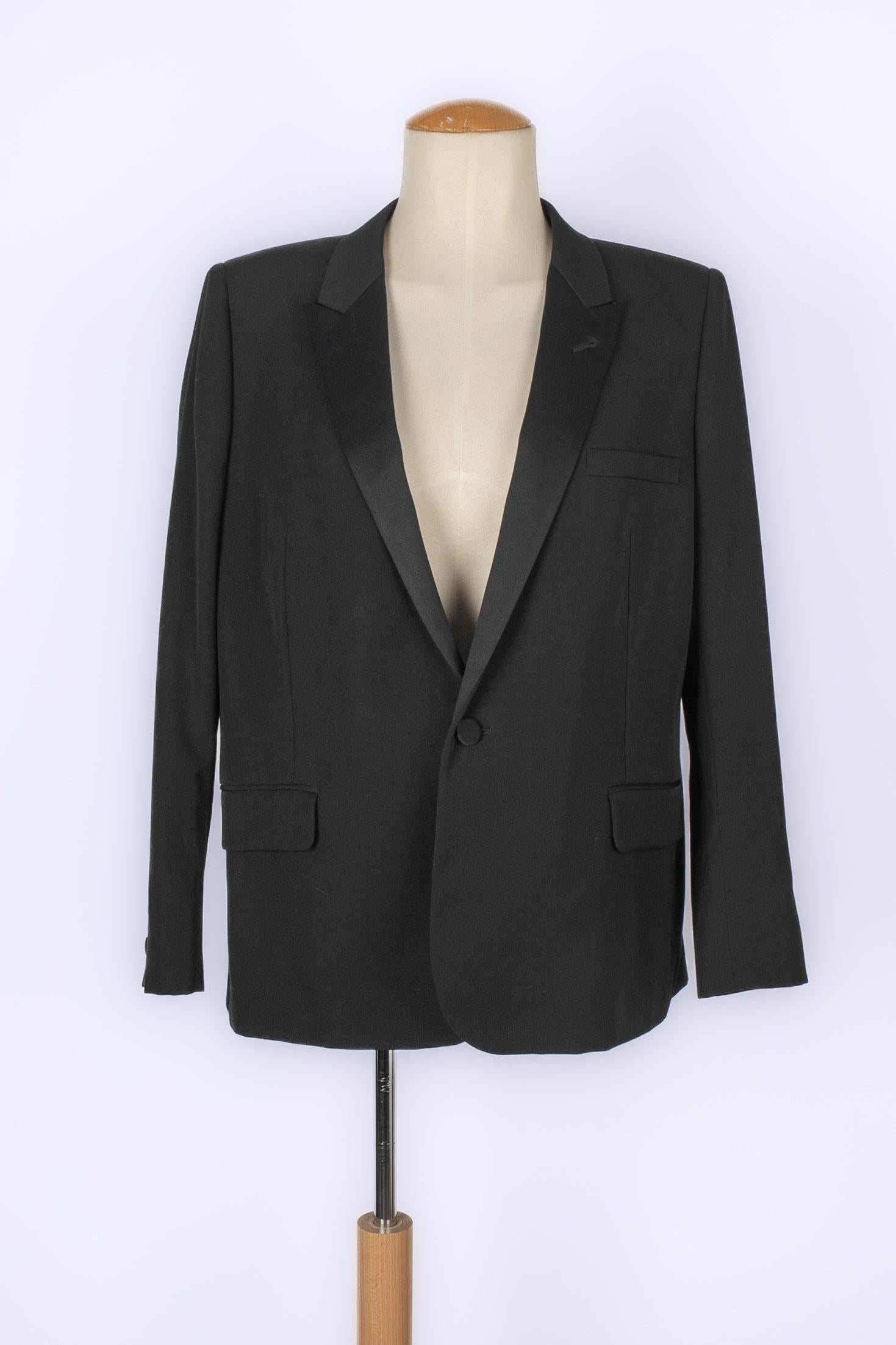 Yves Saint Laurent Men Pant Suit with Black Satin Reverse For Sale 1