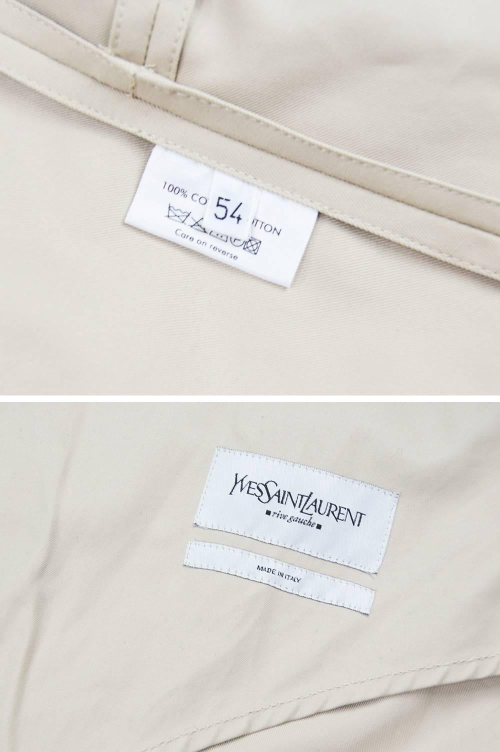 Yves Saint Laurent Men's Beige Cotton Single Breasted YSL Safari Jacket  3