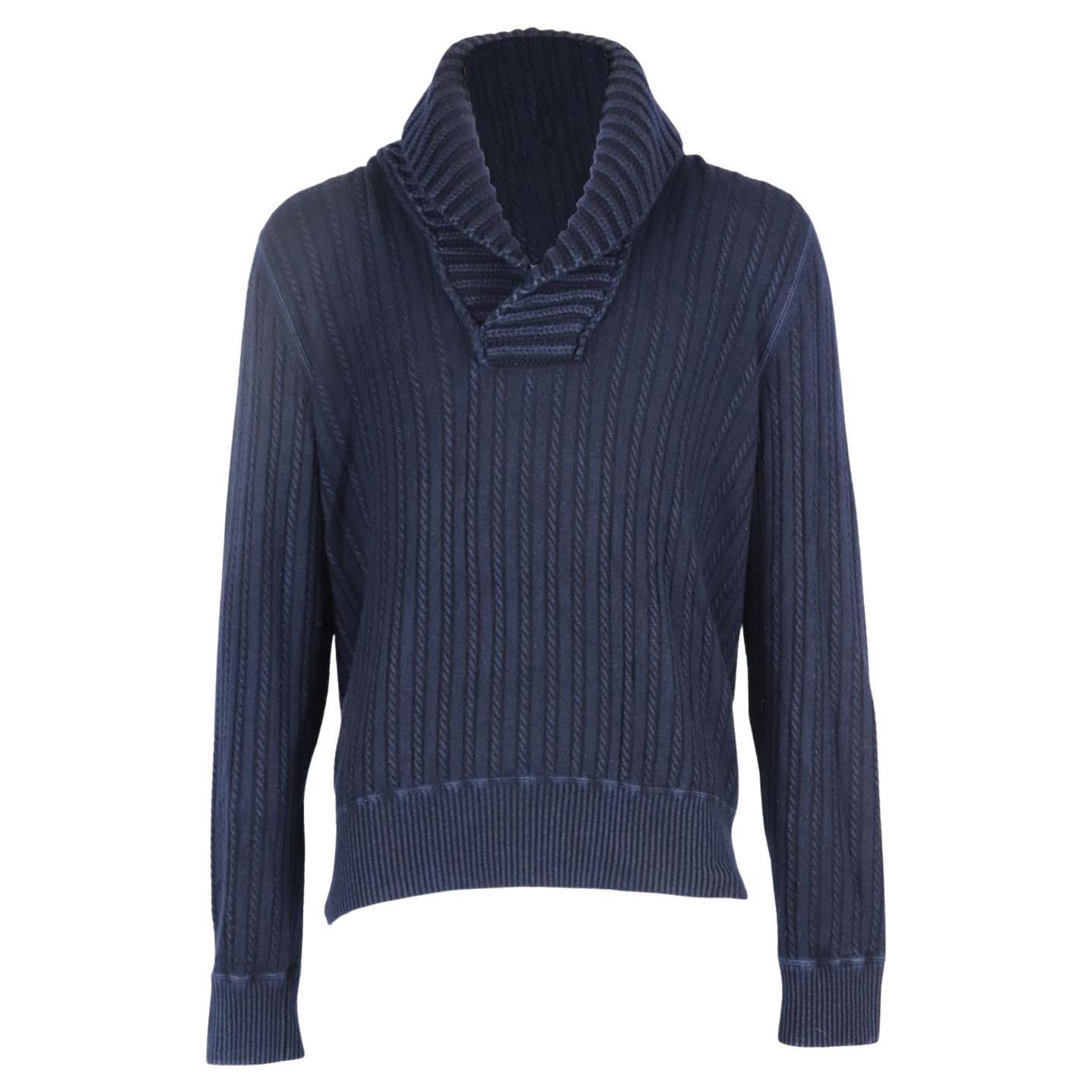 Yves Saint Laurent Men's Cable Knit Cashmere Sweater Xlarge