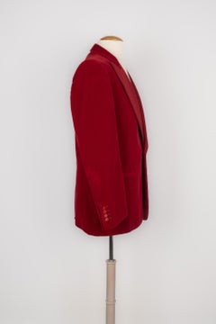 Yves Saint Laurent Men's Red Velvet Jacket
