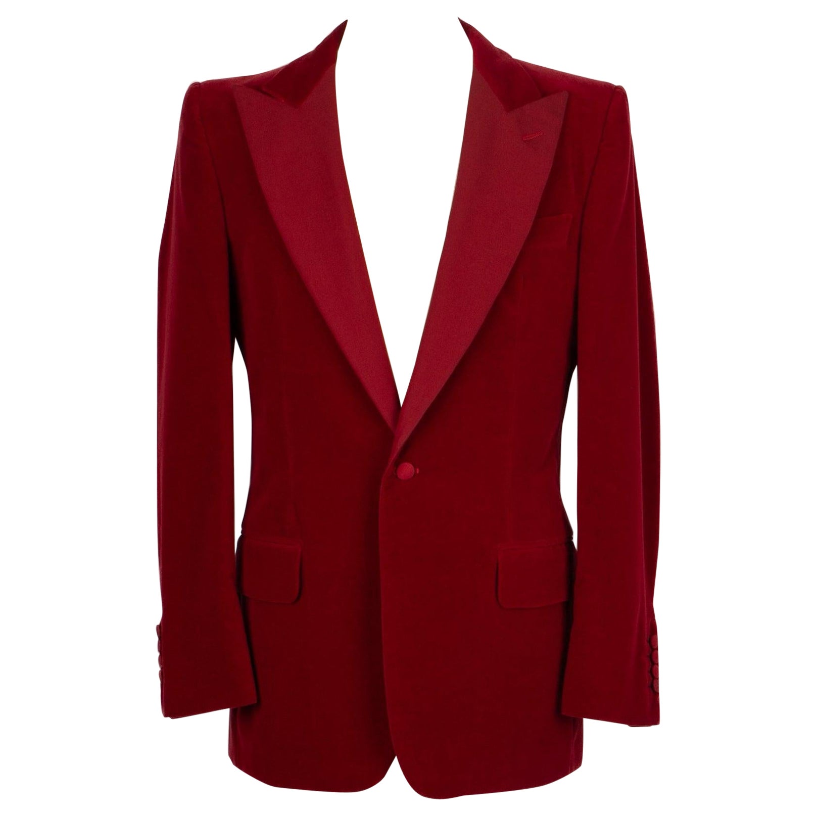 Yves Saint Laurent Men
s Red Velvet Jacket
