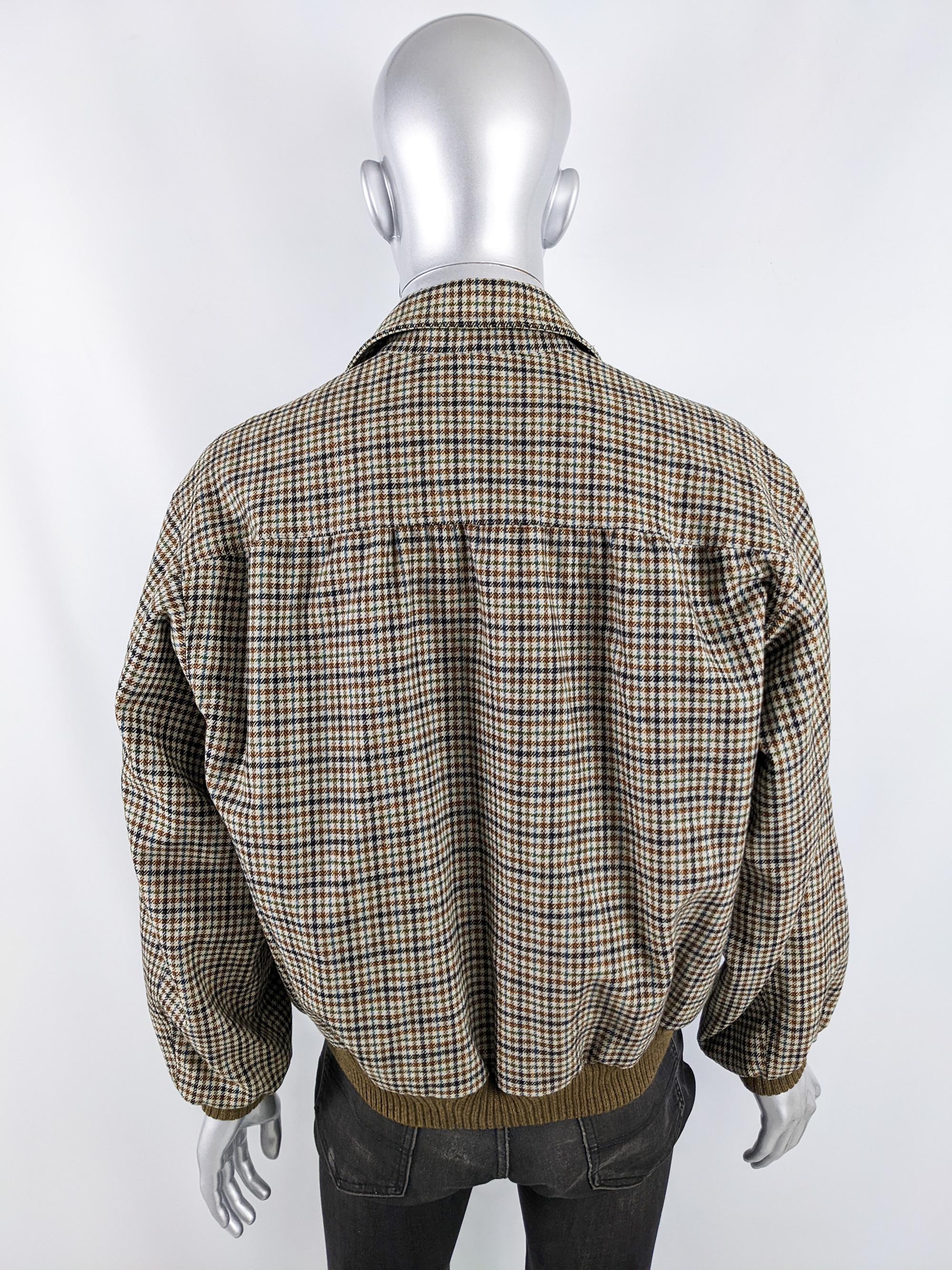 Men's Yves Saint Laurent Mens Vintage YSL Wool Tweed Check Blouson Jacket, 1970s