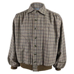 Yves Saint Laurent Herren Vintage YSL Wolle Tweed Karo Blouson Jacke, 1970er