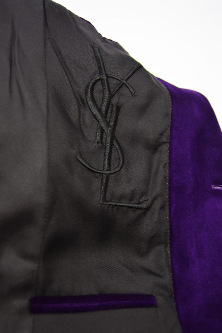 Yves Saint Laurent Men's YSL Deep Purple Velvet Evening Dinner Jacket