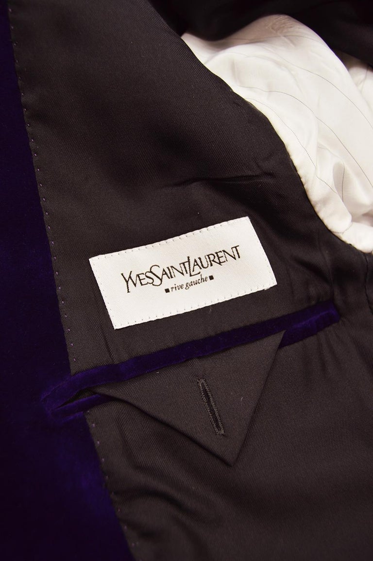 Yves Saint Laurent Men's YSL Deep Purple Velvet Evening Dinner Jacket