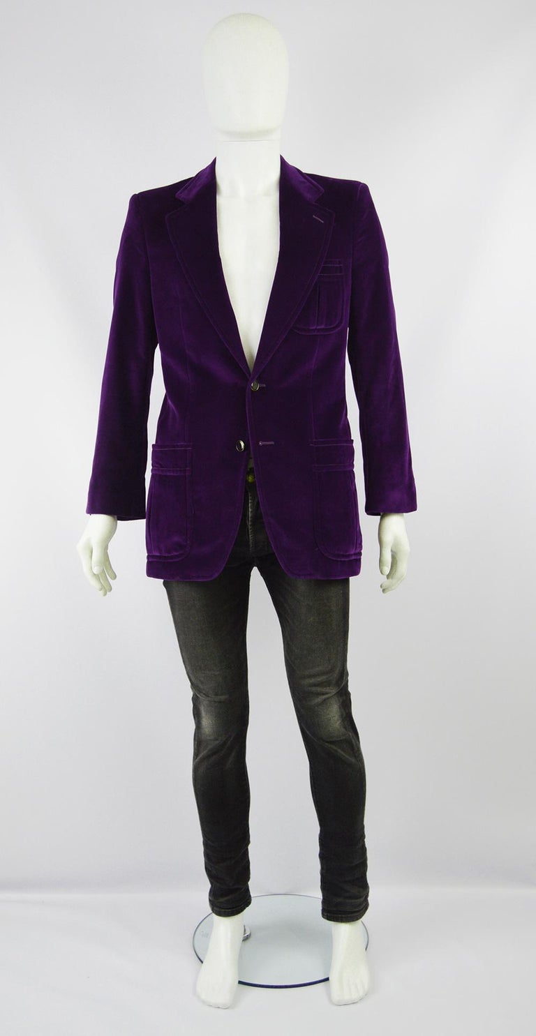 Yves Saint Laurent Men's YSL Deep Purple Velvet Evening Dinner Jacket