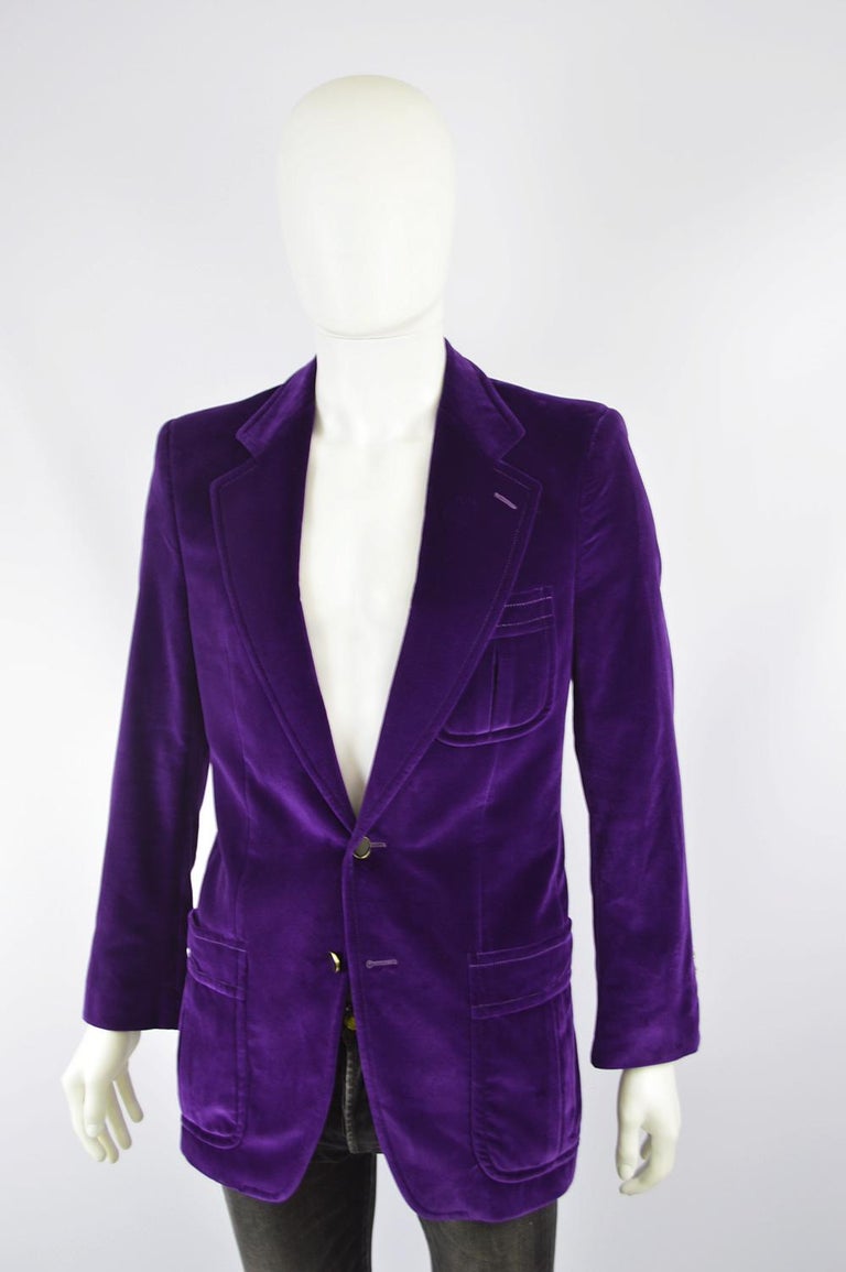 Yves Saint Laurent Men's YSL Deep Purple Velvet Evening Dinner Jacket