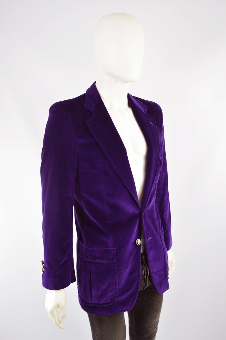 Yves Saint Laurent Men's YSL Deep Purple Velvet Evening Dinner Jacket