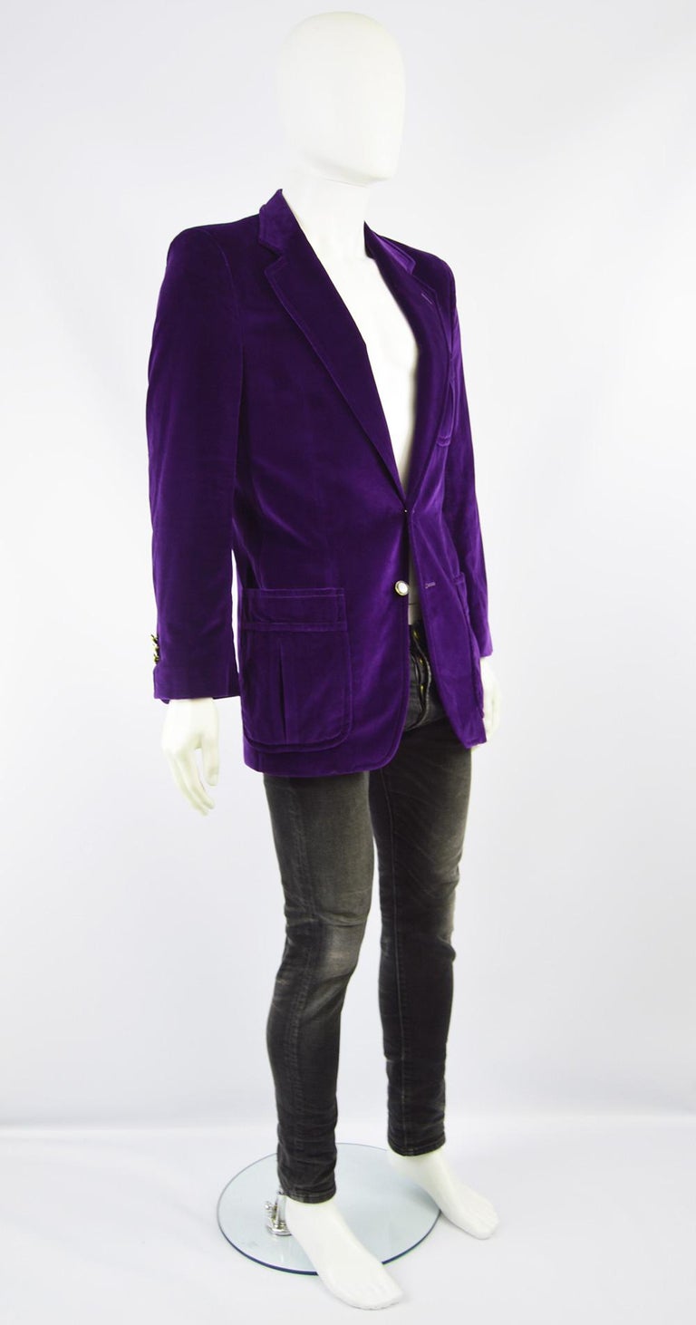 Yves Saint Laurent Men's YSL Deep Purple Velvet Evening Dinner Jacket
