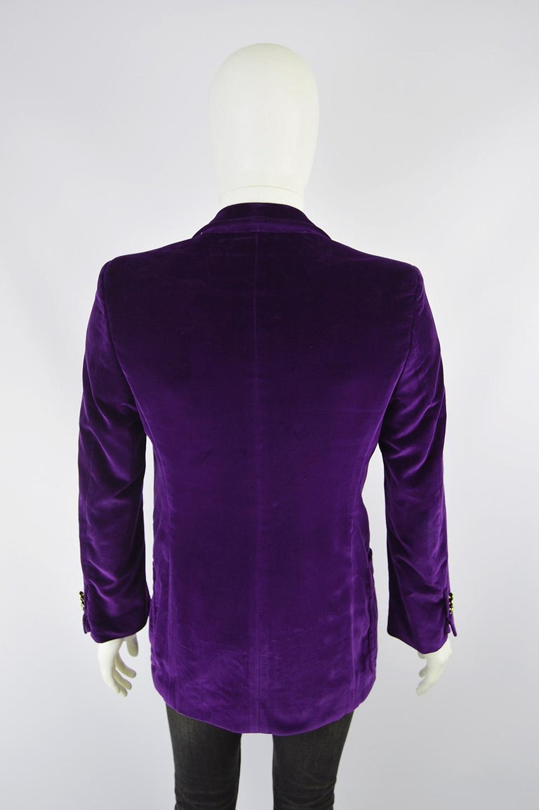 Yves Saint Laurent Men's YSL Deep Purple Velvet Evening Dinner Jacket