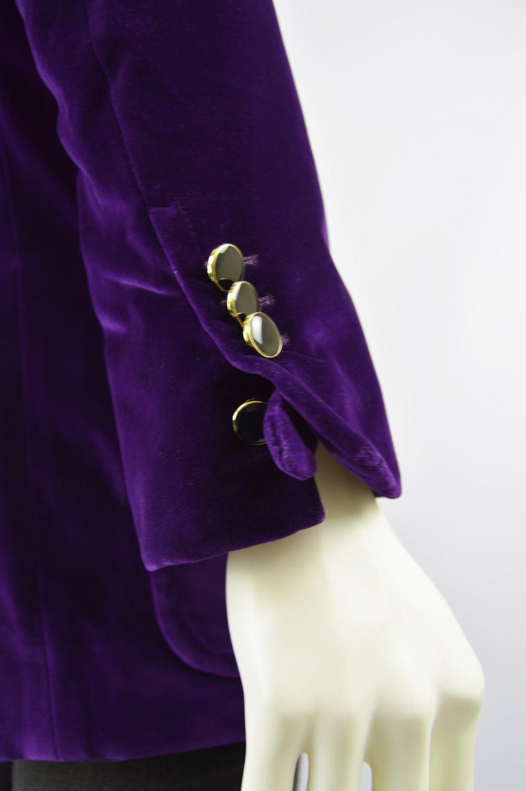 Yves Saint Laurent Men's YSL Deep Purple Velvet Evening Dinner Jacket