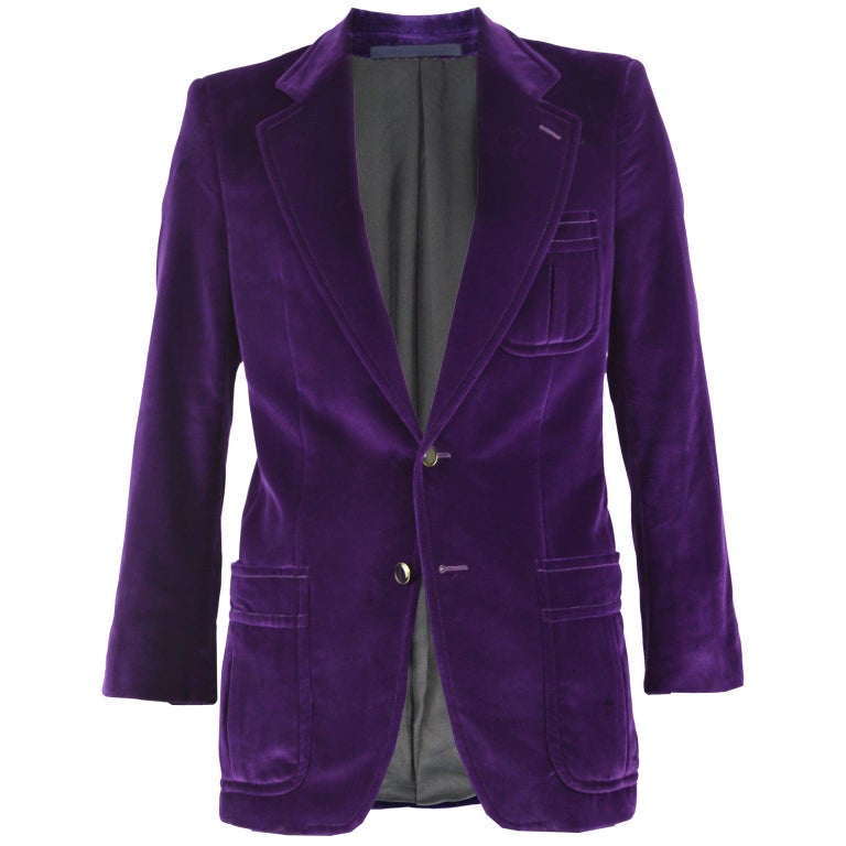 Yves Saint Laurent Men's YSL Deep Purple Velvet Evening Dinner Jacket