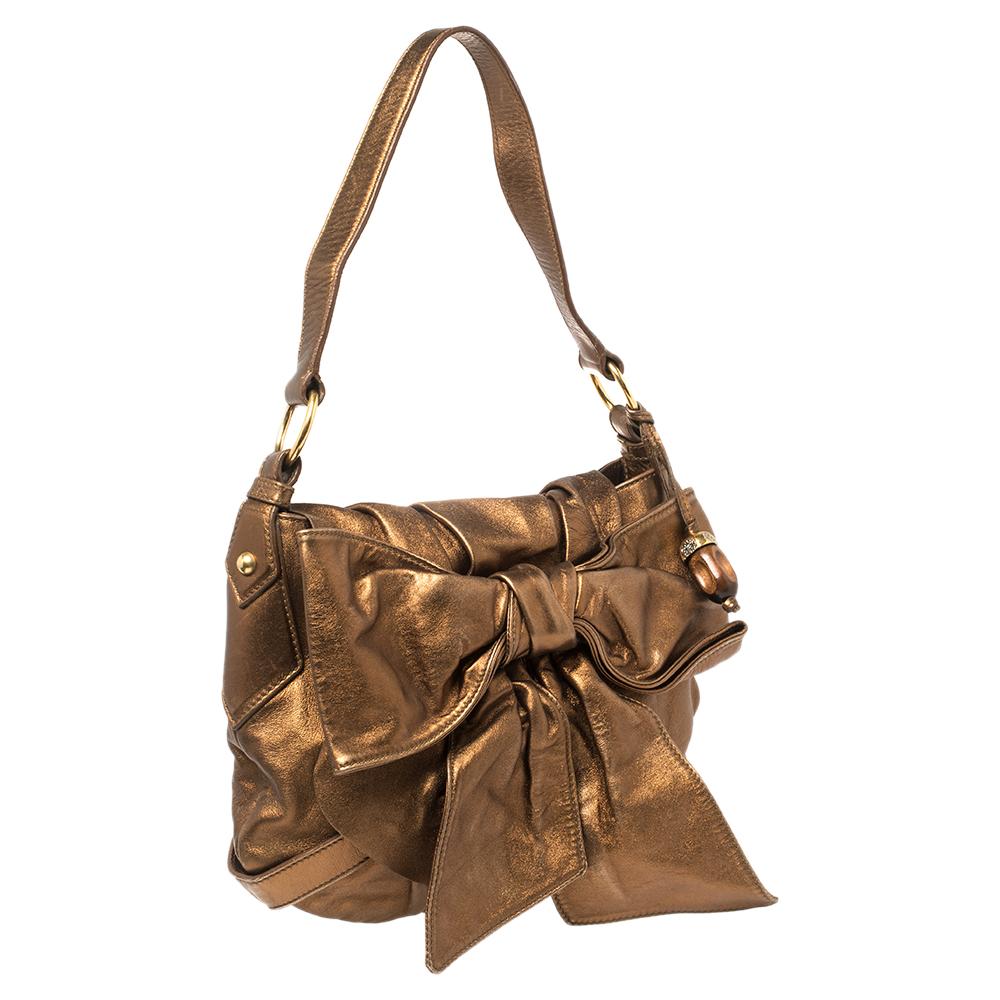 metallic bronze handbags