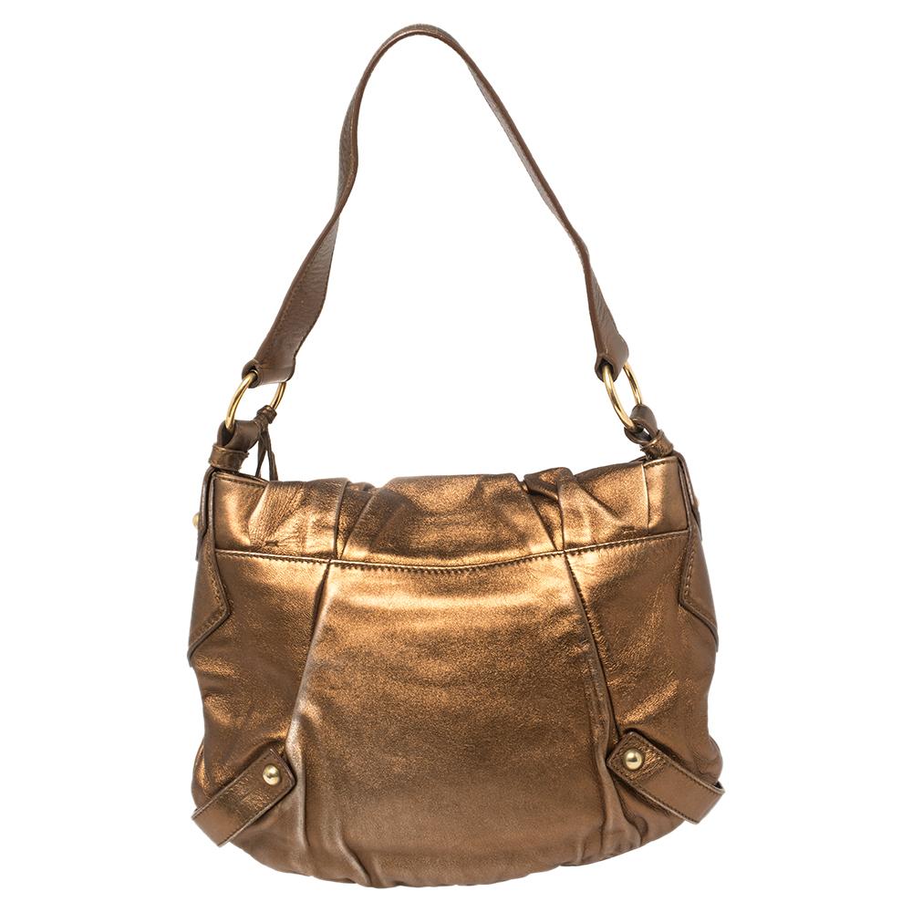 bronze leather bag