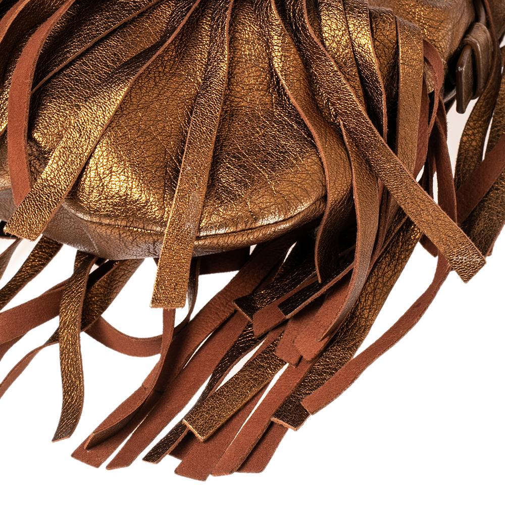 La Boheme Hobo aus braunem Metallic-Leder von Yves Saint Laurent 6