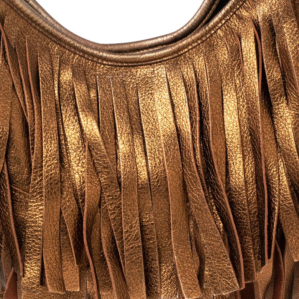 La Boheme Hobo aus braunem Metallic-Leder von Yves Saint Laurent 4