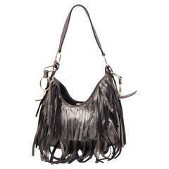 Yves Saint Laurent Metallisch Braun Leder La Boheme Hobo