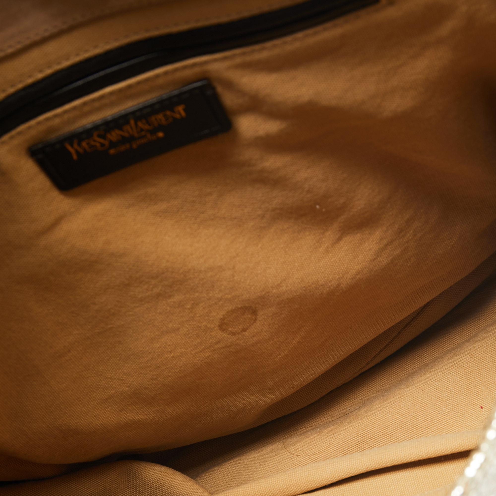 Yves Saint Laurent Metallic Gold Leather Besace Shoulder Bag 4
