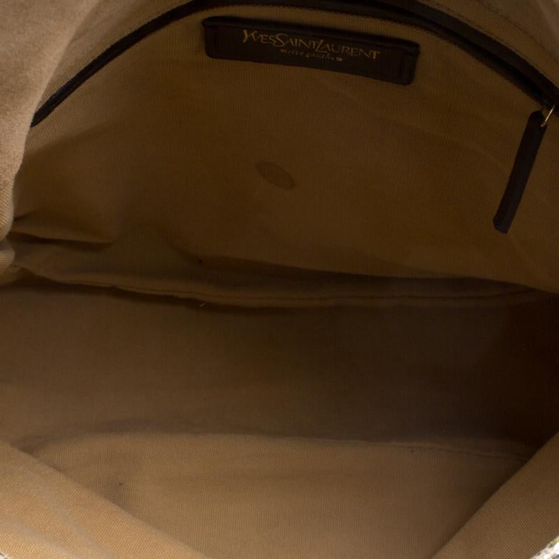 Yves Saint Laurent Metallic Gold Leather Besace Shoulder Bag 1