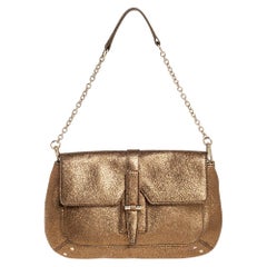 Yves Saint Laurent Metallic Gold Textured Leather Emma Chain Bag