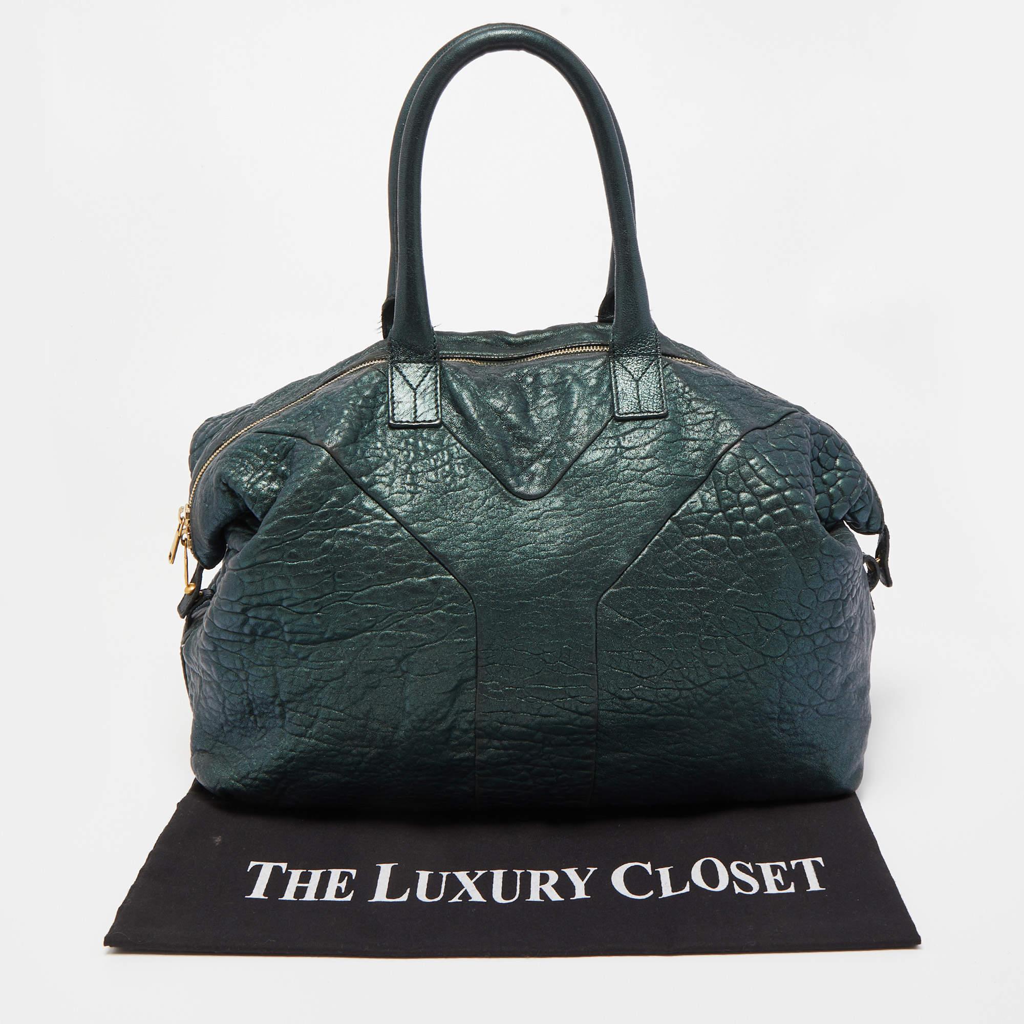 Yves Saint Laurent Metallic Green Leather Medium Easy Y Bag 2
