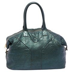 Yves Saint Laurent Sac moyen en cuir vert métallisé Easy Y